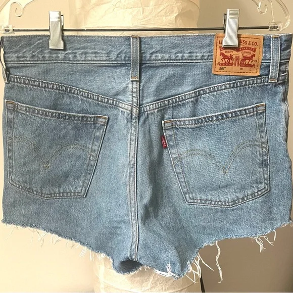Levi's 501 High Rise Button Fly Denim
Distressed Raw Hem Shorts Sz 30 - Picture 3 of 11